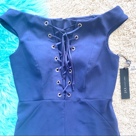 🦋NWT! Neiman Marcus Navy Blue Dress SZ 8 No where to wear - Picture 5 of 16